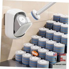 Disposable Toilet Brush Set with 60 Refills, Wall Mounted 1 wand  60 heads