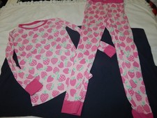 Little Sleepies Girls size 7/8 STRAWBERRY 2 piece Pajama Set PLS READ