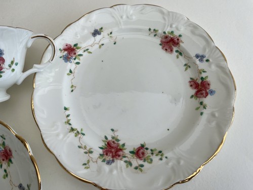 ANTIQUE QUEENS CHINA CUP SAUCER & TEAPLATE TRIO - GREAT CONDITION - Picture 7 of 10