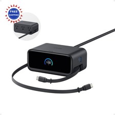 Anker Nano Charging Station 100W 7-in-1 Power Strip 2.3ft InstaCord Retractable