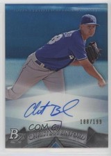 2014 Bowman Platinum Prospects Blue Refractor 188/199 Christian Binford Auto s3g
