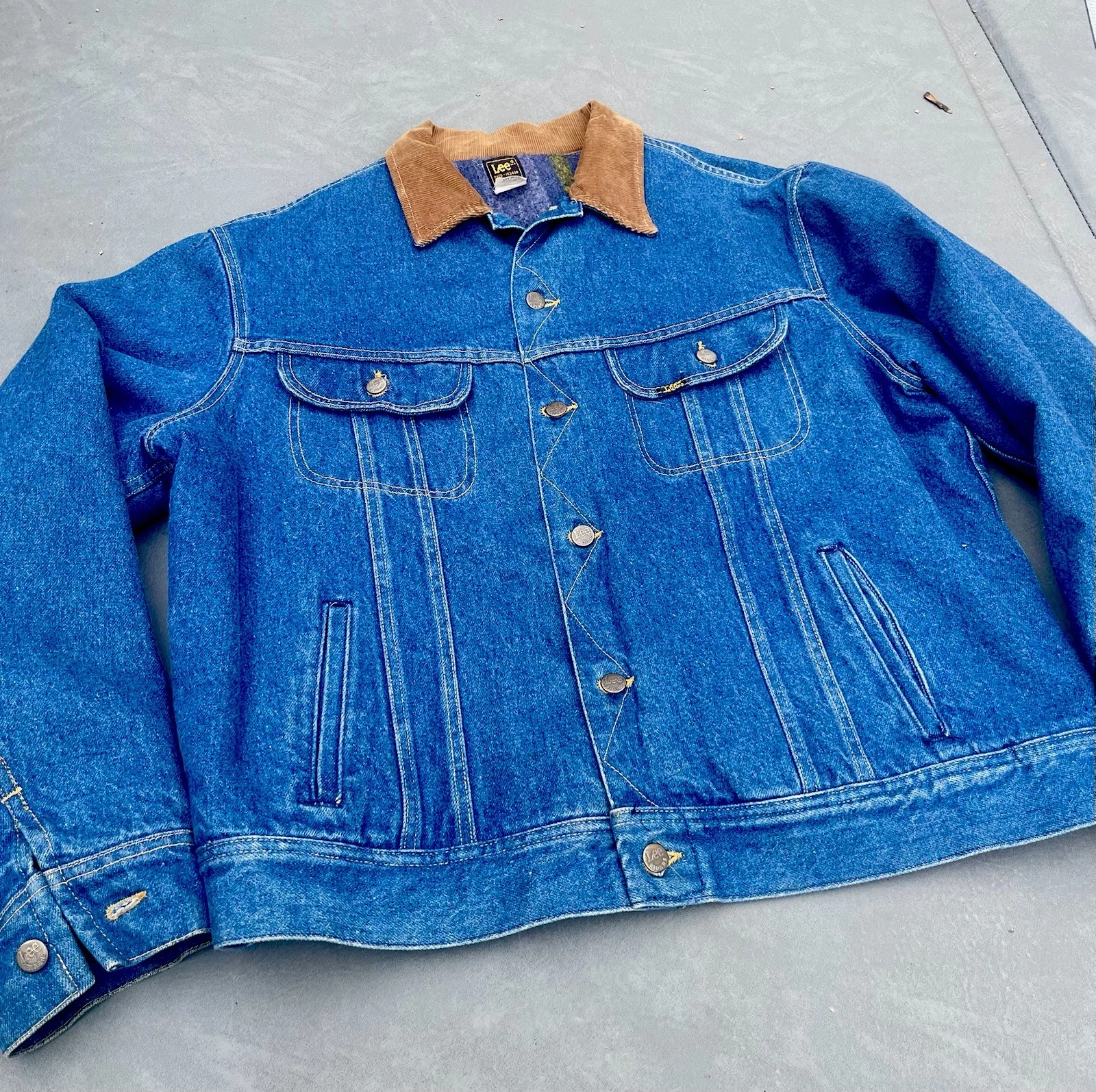 Vintage Lee Rider Blanket Lined Denim Jacket Mens 48L USA 100% Cotton Rancher - product detail image 5
