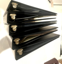 2" BINDERS : GROUP OF 5 BINDERS - BLACK - 3 RINGS HEAVY DUTY - NEW