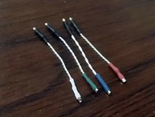 Audiophile 5N Pure Silver Litz Turntable Headshell Cartridge Wires Leads clips