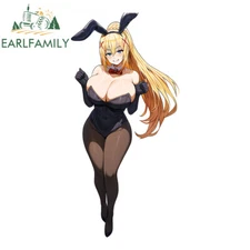 EARLFAMILY 5.1" Bunny Dustiness Waifu Anime Car Stickers Sexy Chest Girl Decals