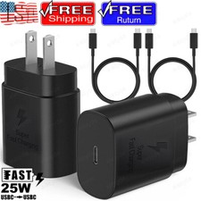 25w Type USB-C Super Fast Wall Charger 6FT Cable For Samsung Galaxy S24/S23/S22