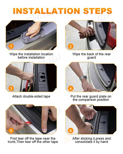 Protector de parachoques trasero de goma para Saab 9-3 2004 2005 2006 2007 protector contra arañazos - Imagen 12 de 13