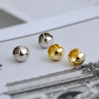 ピアス Silver Bell Earrings 925 Sterling Silver Ball Hoop Sleeper Earrings Women Girls