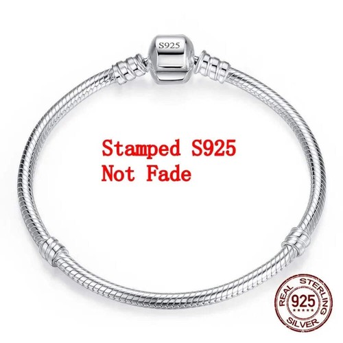 925 Sterling Silver Charm European Bracelet Soft Smooth Snake Bone Bracelets for - Picture 2 of 21