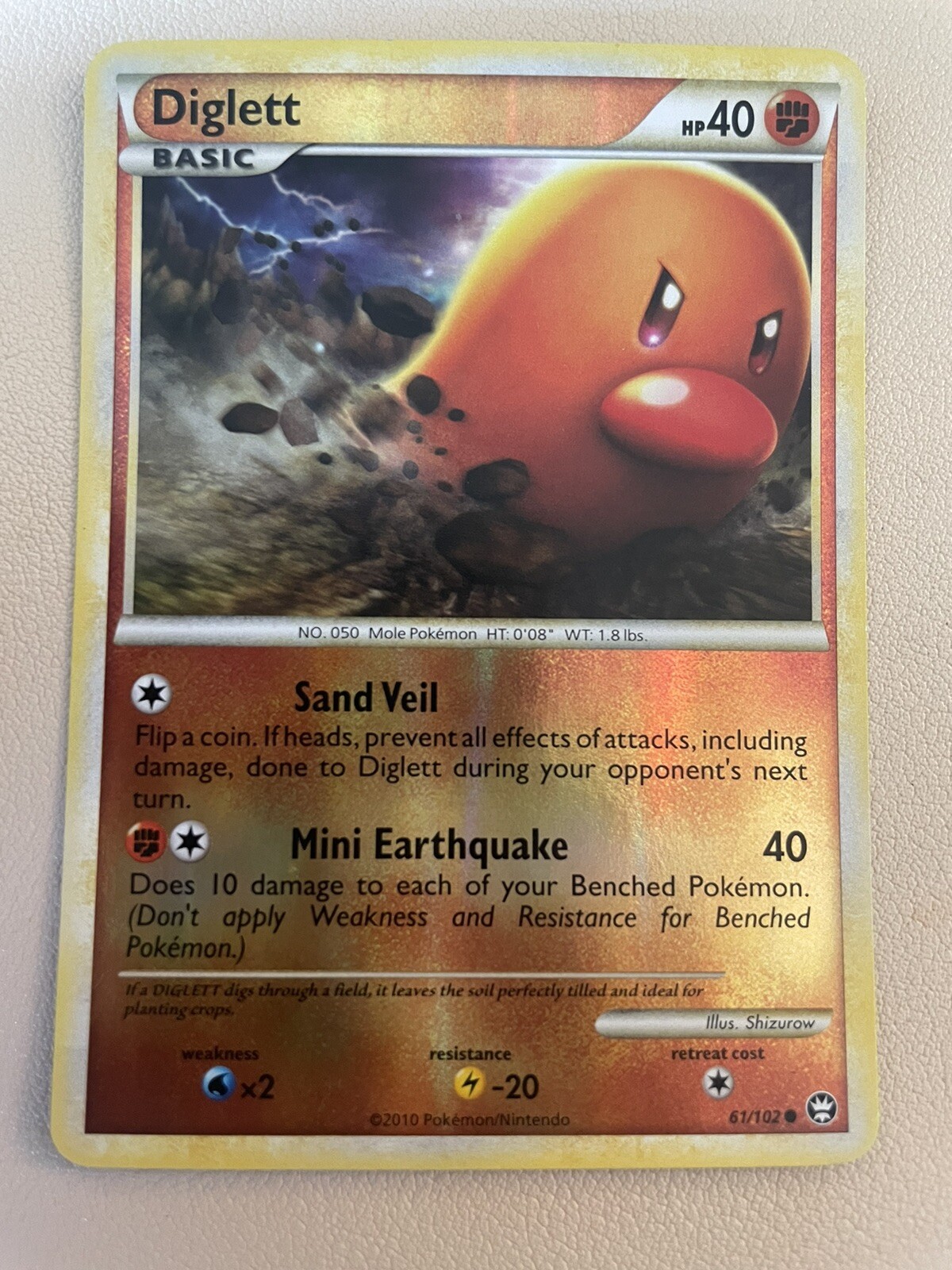 Diglett 61/102 REVERSE HOLO Triumphant Pokemon Card