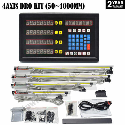 4Axis Digital Readout DRO Display+4pc TTL Linear Glass Scale Encoder 5µm Milling - Picture 1 of 9