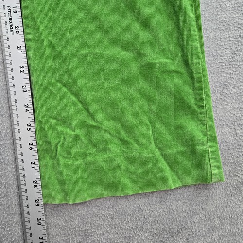 VINTAGE J Crew Women Pants 14 Green Low Fit Corduroy Stretch 29" Inseam Y2K - Picture 7 of 10