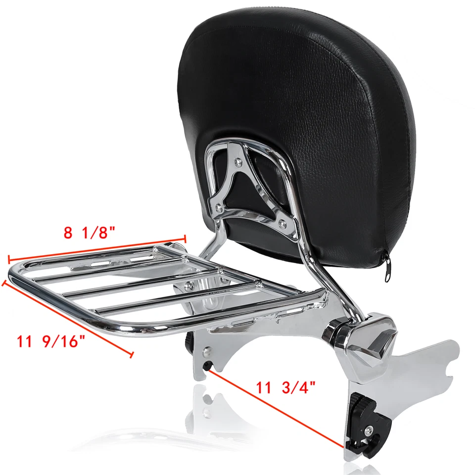 Portaequipajes Sissy Bar con respaldo para Harley Touring Electra Glide Road King 97-08 Foto 2 de 4