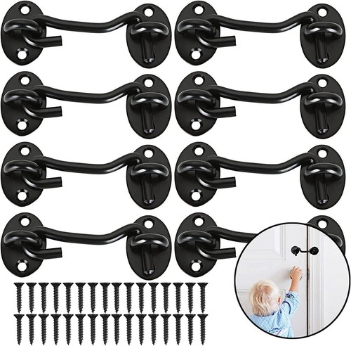 Cabin Hook And Eye Latch Lock Shed Gate Door Stainless Steel Catch Silent Holder - Picture 5 of 22