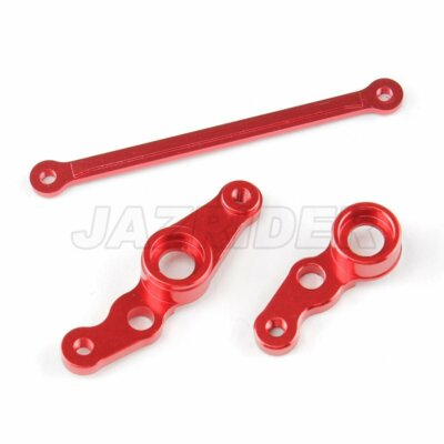 Jazrider Aluminum Steering Assembly w/Bearing (Red)Set For Tamiya