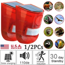 Solar Alarm Light LED Solar Strobe Light Wireless Motion Sensor Detector Outdoor