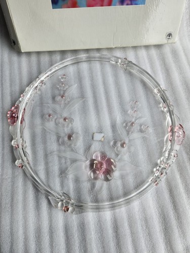Mikasa Cherry Blossom Time Cake Plate Toska Glass West Germany 14.25" Open Box - Picture 2 of 8
