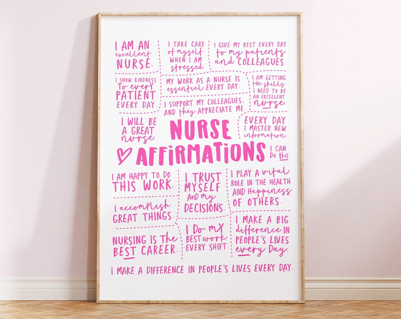 Nurse Daily Affirmations Printable Wall Art Inspirational Poster For Nursing