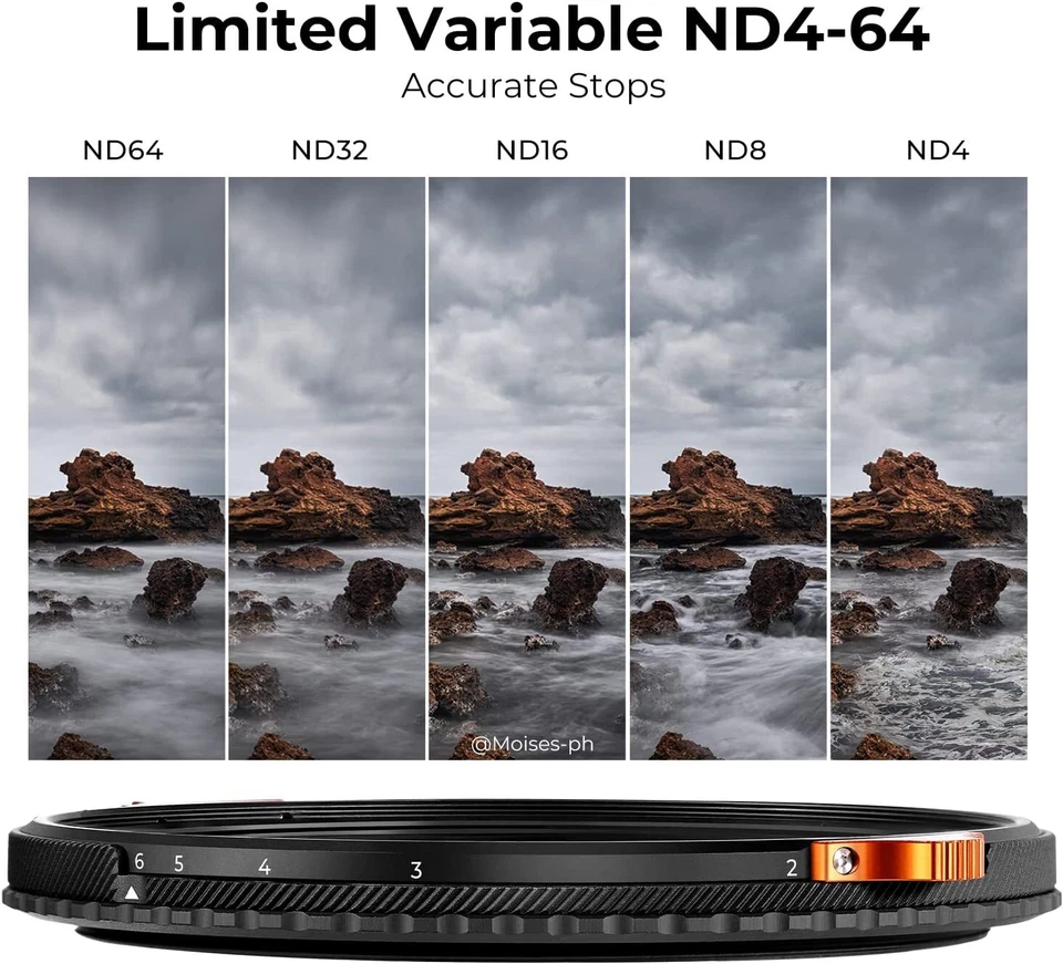 K&F Concept 82mm 2in1 ND4-ND64 Variable ND CPL Polarizers Lens Filter for Camera - Image 4 of 4