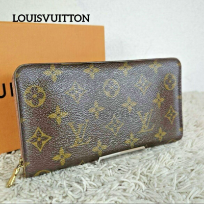LOUIS VUITTON Monogram Porte Monnaie Zip Long Wallet M61727 LV