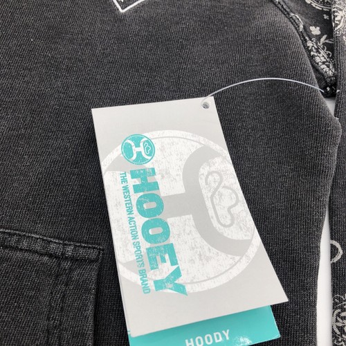Hooey Youth Kids Gray Paisley Hoodie Pullover Size Small. Rope Like A Girl - Picture 2 of 7