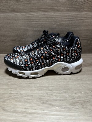 Nike Air Max Plus 'Just Do It' Women's Size 6.5 Black/White/Orange A8