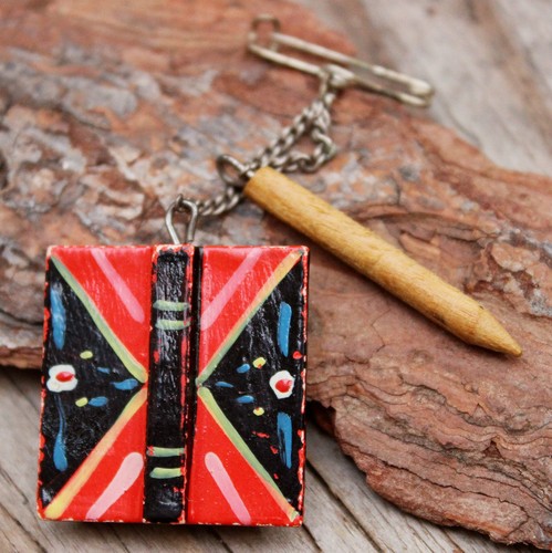 Broche de para de madera y lápiz broche joyería retro novedad maestro | eBay