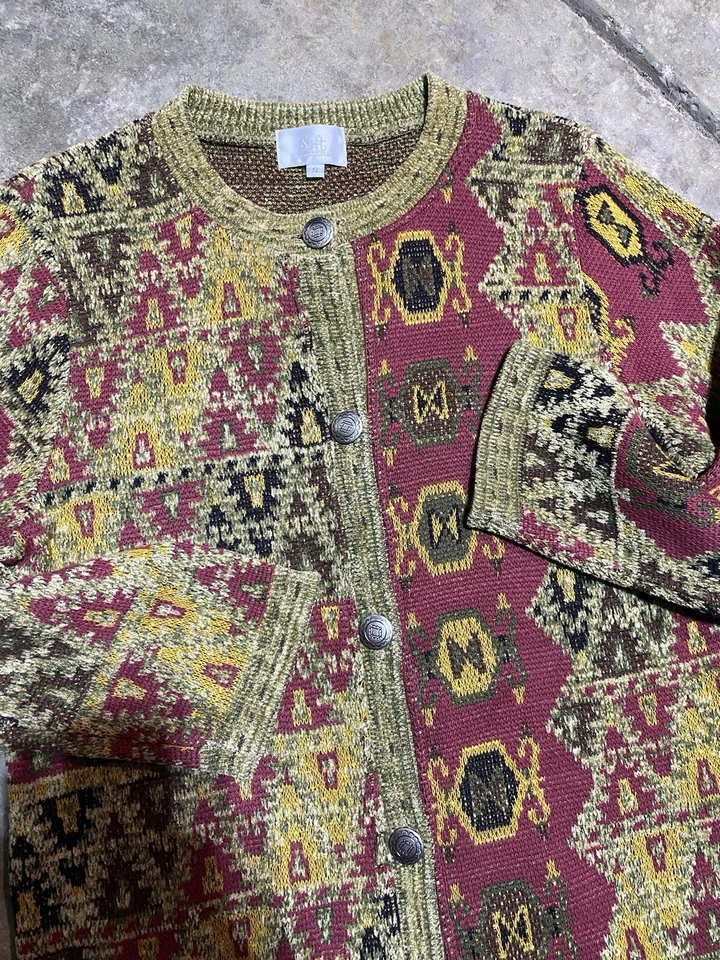 Cárdigan boho vintage suave envolvente tapiz largo arte para usar. Talla S. Foto 3 de 4