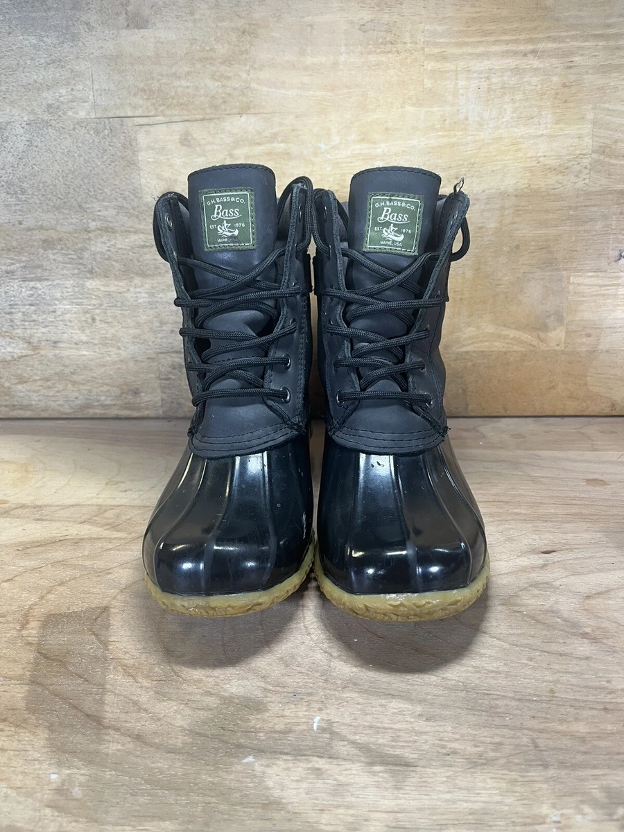 Women s GH Bass Co Harlequin Black Waterproof Winter Duck Boots