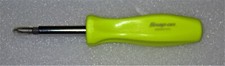 New Snap-on Reversible Screwdriver Sddd41hv 4 Bits Hi-viz Yellow Hard Handle