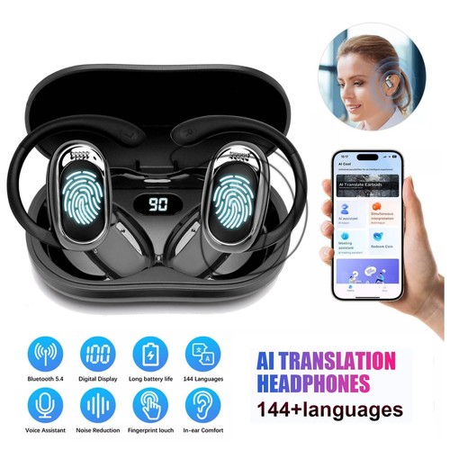Vertaling Oordopjes Real Time, Ai vertaler Oordopjes 144 talen, 3-in-1