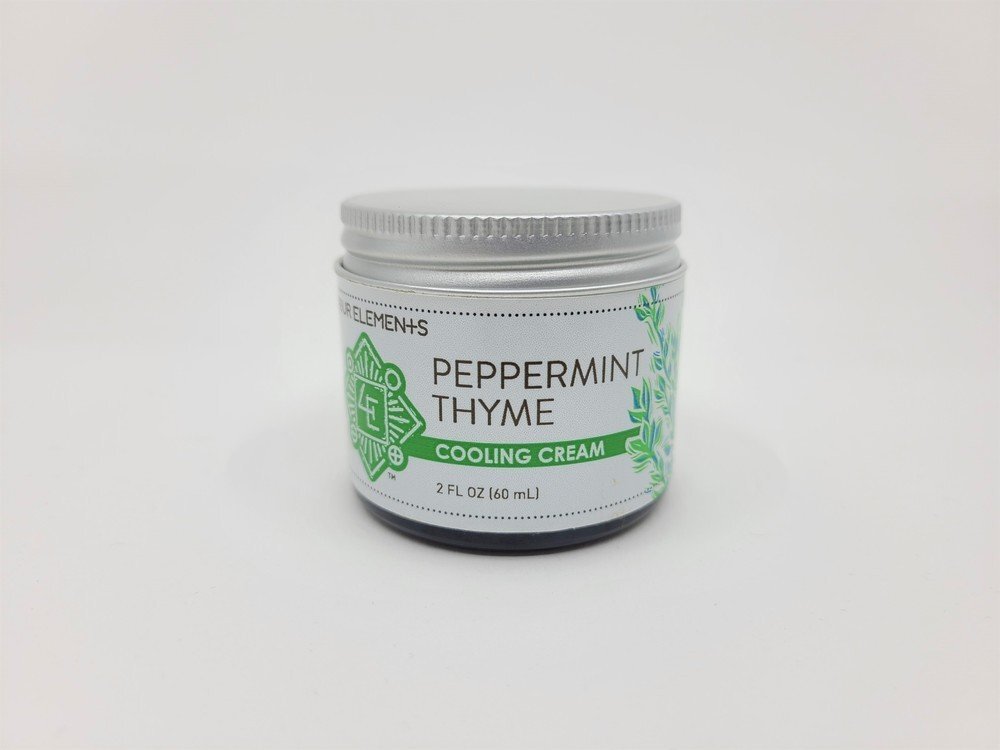 Охлаждающий крем Four Elements Organic Herbals с мятой и тимьяном, 2 унции сливок