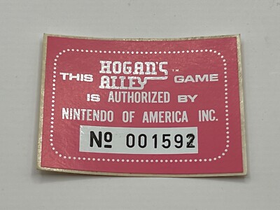 NOS Nintendo HOGAN'S ALLEY authorization sticker | eBay