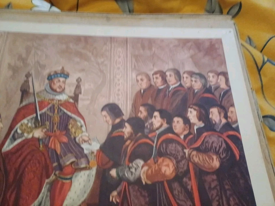  Vintage 1950s  Macmillan School Educational print Henry Viii Giving The Charter - Image 4 of 4