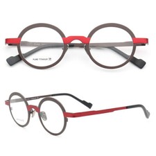 Round Full Rim Pure Metal Eyeglass Frames Men Women Retro Glasses Lightweight