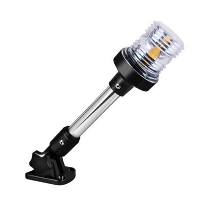 Foldable White LED Boat Stern Light, Anchor Light, for Pontoon Boat and Fishing