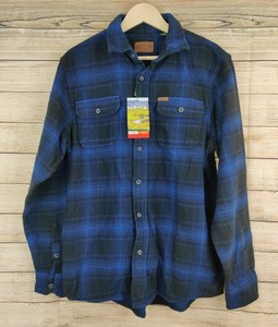 NWT Orvis Plaid Heavy Weight Flannel Big Bear Shirt Men's Blue Gray Size Medium | eBay