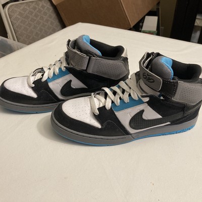 Nike Zoom Air 6.0 Mogan Mid 2 Basketball Shoes Black Blue Grey Sz 8.5  EXCELLENT | eBay