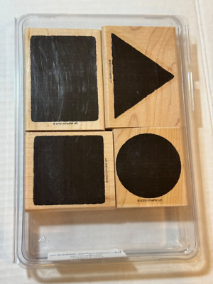 STAMPIN UP! 2000 THE SHAPE OF THINGS RUBBER STAMP SET  CIRCLE SQUARE TRIANGLE