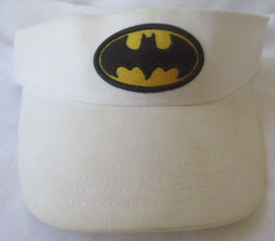 VINTAGE WARNER BROS BATMAN BEYOND YOUTH WHITE COTTON VISOR CAP HAT - NWT