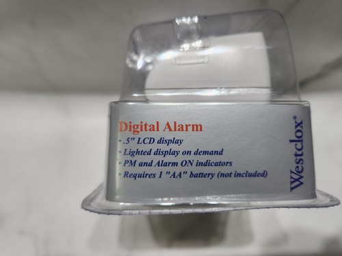 Westclox Omni White Digital Alarm Clock Runs Battery Operated .5" LCD Display - Picture 8 of 9