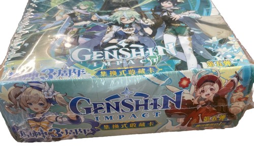New Genshin Impact 32 Pack Booster Box Trading Card Holo CCG TCG Doujin #T069 - Picture 3 of 5