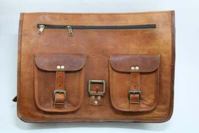 Acquista Borsa a tracolla messenger da uomo in vera pelle di capra marrone vintage in Italia a partire da 80