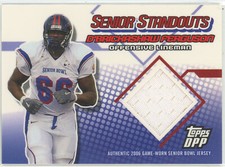 2006 Topps DPP D'Brickashaw Ferguson Rookie Game Worn Senior Bowl Jersey Card RC. rookie card picture