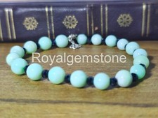Green Glow in the Dark Bracelet Round Bead Bracelet Gemstone Bracelet Green Onyx