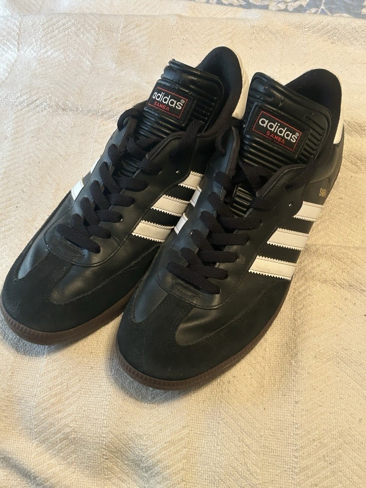 Adidas Samba Classic Shoes Mens 10.5 Black Soccer Sneakers Indoor 034563 Leather