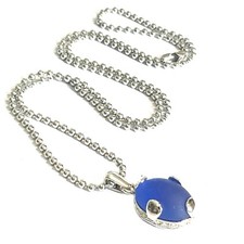 Collana da donna con ciondolo in argento 925 strass catenina acciaio inox 60 cm