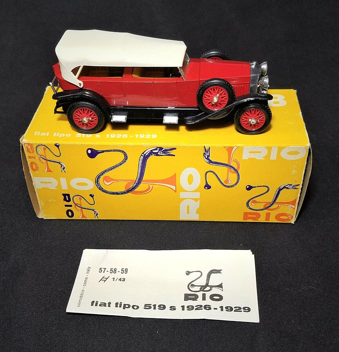 Rio Diecast Car 1926-1929 Fiat Tipo 519 S Red #58 | eBay