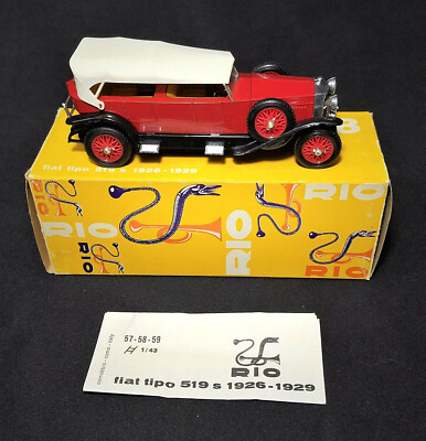 RIO フラットタイプ519 ミニカー 57 Rio Diecast Car 1926-1929 Fiat Tipo 519 S Red #58 | eBay