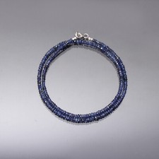 AAA Blue Sapphire beaded necklace,4-4.5mm faceted rondelle gemstone necklace
